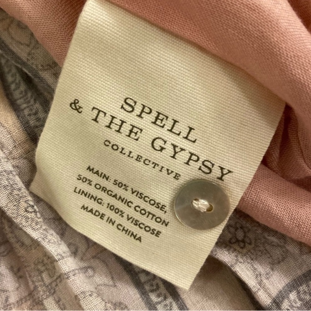 Spell X Elle Ferguson Collaboration Rumor Print Elle Gown Dusty Pink L - Picture 15 of 17